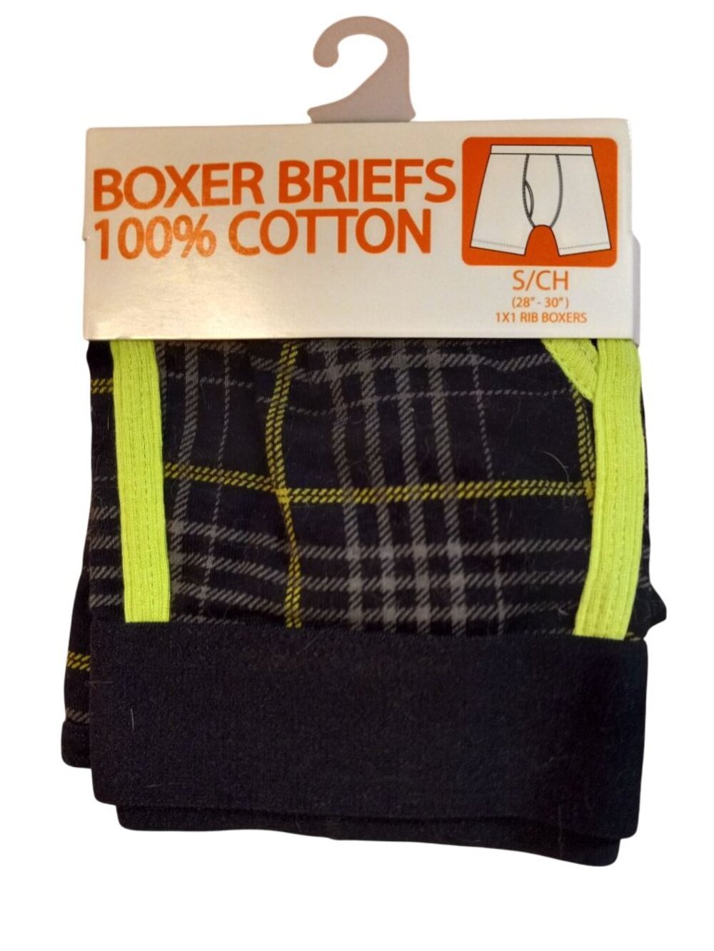 Boxer Briefs S 28-30" Plaid Cotton Boxers Soft Knit Fabric Comfortable Fit NEW